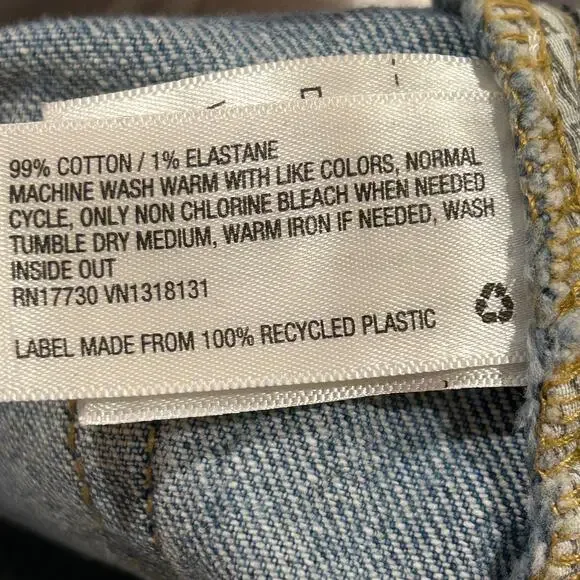 Baggy Jeans Women 8/29R Stone Wash Denim High Rise Distressed Streetwear - Picture 14 of 14